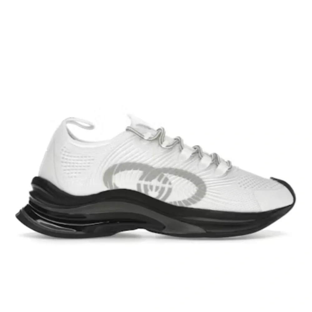 Gucci run white/gray/black sneakers size 12.5 made in Italy